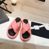 Luxury Slippers sandal Pool Pillow Flat Comfort Embossed Mules with box Designer Slides women shoes pink white black yellow beige printed 88