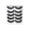 5Pairs d curl false eyelash grymhetfri naturlig rysk 3d faux mink ögonfransar wispy tjocka långa ögonfransar förlängnings smink