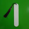 Sublimation Metal Aluminum Bookmark with Hole Tassel Filing Supplies White Blank Heat Transfer Page Marker for Student Teacher Crafts Single-Sided Printing 0512