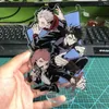 Portachiavi Anime giapponese Jujutsu Kaisen Figura Supporto in acrilico Piastra Gojou Itadori Fushiguro Kugisaki Modello d'azione Segno in piedi Emel22