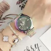 Zegarki marki Kobiety Lady Girl Diamond Crystal Diame Letters Style Kolorowe Metalowe Zespół Ze Stali Kwarcowy Zegarek Wrist Grace Purple Wysoce jakości