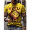 Estate Castrol Retro T-shirt da uomo a maniche corte T-shirt da uomo Stampa 3D Alfabeto etnico Arajuku Moda uomo 220411