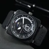 2023 Wristwatches Men Automatic Automatic Mechanical Watch Bell Brown Leather Rubber Ross Wristwatches Multifunction Six Stitches VV04