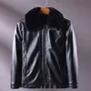 Man Faux Leather Oversized Winter Jacket 5xl Windbreaker Detachablar Faux Fur Coat Male Casual Faux Leather Loose Overcoat L220725