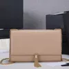 Klasik Zincir Çanta Kadın Çanta Çanta Moda Mektup Püskül Crossbody Çanta Hakiki Deri Altın Donanım Flap Messenger Yüksek Kalite 5899