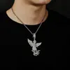 Hip Hop Pendants Mikro utwardzony AAA Cubic Zirconia Bling Iced Out Angel Pokonania Demon Naszyjnik dla męskich raper biżuterii prezent 233v