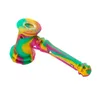 New Silicone Glass Smoking Bubbler Hand Pipe Pyrex Glass Oil Burner Pipes Unique Tobacco Spoon Pipe With Dabbling Tools Colors Mini Smoking Accessories SP328