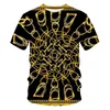 メンホーマンの最新バロックTシャツ夏の特大のTシャツ3Dライオンヘッドクラウンプリントラウンドネック半袖220704