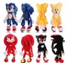 3D Sonic Model Plush Toy Bag Hedgehog Figur Kort plyschskolväskor går shopping deco ryggsäck barn man kvinna utomhus leksaker