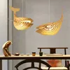 NUOVO stile giapponese Luci balena lampadario in legno arte sala da pranzo a forma di pesce Lampade a sospensione luci camera da letto MYY