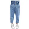 Джинсы для девочек разорванные джинсы детские джинсы с высокой талией в детстве.