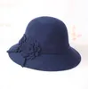 Bérets en laine pour femmes, chapeau seau chaud de haute qualité, décoration florale, beau, mignon, Cool, à la mode, couleur unie