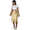 High Elastic Satin Skirt For Women Spring And Summer Clothing Night Club Style Solid Color Bright Face Silk Skirts