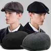 Men Simple Fashion Newspaper Seller Hat Retro Vintage Beret Hats Casual Street Caps Unisex Wild Octagonal Cap For Men Winter Spring Hats J220722