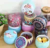 Candy Tin Box Candle Jar فارغ الصفيح يمكن أن يتشكل طبل Chocoate Cookies التخزين خمر الزفاف لصالح هدايا مربع Zza13518