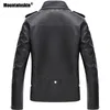 Mountainskin Men's Leather Jacket Autumn Cool Men Fashion Pu Coat Man Kort motorcykel Läderjacka Märke Kläder SA792 220812