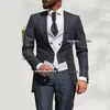 Erkekler Suits Blazers İlkbahar/Sonbahar Kırmızı Erkekler İçin Kırmızı Düğün Blazer Beyaz Yelek Pantolon 3 Parça Groomsman Smokin Kostüm Homme Evlilik Elbise