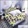 Ensembles de literie Fournitures Textiles de maison Jardin Linge de lit magique Ensemble de dessin animé Couette double face Er Garçons Filles et taie d'oreiller Textile Drop Deliv