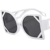 Women Sunglasses Cat Eye Sun Glasses Oversize Frame Adumbral Anti-UV Spectacles Hollow Design Eyeglasses Square Ornamental