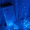 Cordes alimentées par batterie 3X3M 300 LED fil de cuivre LED rideau chaîne lumière étanche fête de mariage année guirlandes de noël LED