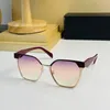blau verspiegelte Sonnenbrille Damen PR83WS Metall Asymmetrischer Rahmen Designer Marke Mode Party Cat Eye Sonnenbrille einfach großzügig Top-Qualität Schutzbrille