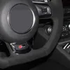 غطاء عجلة القيادة سيارة ديي عدم الانزلاق أسود من جلد الغزال الأسود ل Audi TT TTS (8J) 2006-2014 A3 S3 (8P) Sportback 2008-2012 R8 (42)