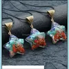 Konst och hantverk belagda harts Colorf Stone Beads Star Pendant Necklace Healing Jewelry for Men Rope Chai Sports2010 Dr DHIPJ