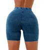 Yoga şort kadın ince yüksek bel faux denim kısa koşu egzersiz fitness elastik s bayanlar yoga şort jeggings