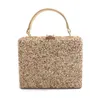 Bolsas de jantar de bolsas de noite Glitter Dinner Vester Banquet Banquet Banquet Slant Slant Diagonal Feminino Small Square Bagevening