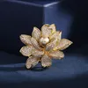 Womens Brosch Rhinestone Flowers Suit Brooches For Women Zircon Lady Pins Vintage Elegant Full Dress Pins Silver Gold Top Pin Fash6532800