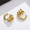 French Niche Design Stud Temperament Spring Spiral Knot Earrings Advanced Indifference Ins Fashion All-Match Gift Jewelry Accessor158H