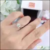 Band Rings Jewelry Wholesale Six Claw Sier Plated Crystal Zircon Ring Ring Christmas Gift Wedding Wedding Lady Drop Delivery 2021 S4od9