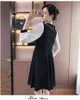 Pregnant Women Fashion Long Sleeve Dress Autumn Beaded Peter Pan Collar Maternity Chiffon Dress Plus Size Maternity Formal Dress J220628