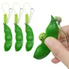 Fidget Soybean toy peanut pea Squeeze-a-Bean Keychain Finger Puzzles Focus Extrusion Pea pendant Stress Relief Children with autism need Decompression Toys gift