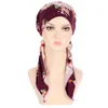 Muslim Women Soft Turban Hat Pre-Tied Head Scarf Printed Ladiess Chemo Cap Ready To Wear Inner Hijabs Hair Accessories