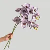 Couronnes de fleurs décoratives, têtes de grande orchidée en mousse de Silicone, fausses pour la maison, décoration de Table, décor de salle indépendante, flore décorative