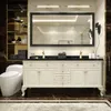 Armoire de salle de bain intelligente américaine de luxe, avec double évier, lavabo léger, supports de lavabo en chêne massif, 110V/220V