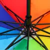 Free print personalized Rainbow Parasol Rain Umbrellas customized Business Gift Portable Wind Resistant Folding Umbrella 220621