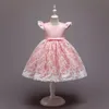 Vestidos de niña, vestido de princesa con flores para niñas, falda con pompón de encaje de malla de hilo de verano 2022, disfraz de actuación de Piano de baile