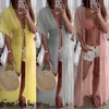 Womens Bikini Cover Up Strappy Swimwear Beach Maxi Long Wrap Skirt Sarong Kimono Kaftan Dress Sarongs356H