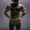 Design masculino roupas de marca ginásio sem mangas camiseta musculação regatas verão fitness muscular colete o-pescoço treinamento tanktop w220426