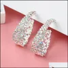 Oreille manchette boucles d'oreilles bijoux alliage coloré mode femmes C type Dangle Colorf strass incrusté cadeau paillettes boucle d'oreille livraison directe 2021 Aewqf