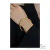 أساور Bangle Bamboo Bracelets مع سحر الذهب للنساء للأزياء الفولاذ المقاوم للصدأ 18K Jewlerybangle