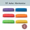 10 Hole Colorful Translucent Harmonica for Children Kids Toy Beginner Use Gift C key Harmonica For Beginners3040