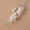 ONE Faux Flower Flocked Delphinium (2 Stems/Piece) 32" Length Simulation Hyacinth for Wedding Home Decorative Artificial Flowers