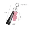 Nya monokrom våldsamma björn nyckelring söt kreativ tecknad älskare nyckel hänge dockväska nyckelkedjor