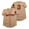 XFLSP # 3 Babe Ruth Boston Jersey Mens Woms Youth All Stitched Custom Baseball Jerseys Cream S-XXXL