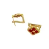 2022 Vintage Solid Color Lucky Four Leaf Clover Charm örhängen för kvinnor Copper Ear Studs Jewelry Luxury Gift309V