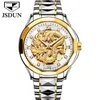 ساعة Wristwatches Dragon Skeleton الساعات الميكانيكية التلقائية للرجال Wrist Watch Fethel Strap Strap Gold Clock 30M Mens 8840Wrist