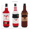 2022 Christmas Bottle Set Decorated with Cartoon Knitted Old Man Snowman Wine Set Festive Restaurant Layout